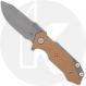 Rick Hinderer Halftrack Knife - MagnaCut Slicer - Working Finish - Coyote G10 / Titanium