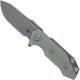 Hinderer Knives Half Track Knife - Slicer - Working Finish - Tri Way Pivot - Translucent Green G10