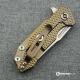 Hinderer Knives Titanium Half Track Spearpoint Knife - Stonewash - Bronze Ano w/Textured Lockside