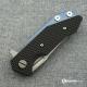 Hinderer Knives Half Track Tanto Knife - Stonewash - Blue Ano w/Smooth Lockside - Black G10 Handle