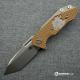 Hinderer Knives Half Track Tanto Knife - Stonewash Finish - Horse Engraved w/Smooth Lockside - Coyote G10 Cutout