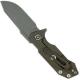 Hinderer Knives Half Track Spearpoint Knife - Battle Bronze Ano - Working Finish - Horse Engraved w/Textured Lockside - Blue/Bla