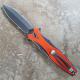 Rick Hinderer Maximus Knife 3.5 Inch Stonewash Double Edge Flipper Folder Orange G10 Frame Lock