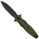 Hinderer Knives Maximus Dagger Knife - Battle Black DLC - Black Out Hardware - OD Green G10 Handle
