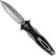Rick Hinderer Maximus Knife 3.5 Inch Stonewash Double Edge Flipper Folder Black G10 Frame Lock