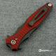 Hinderer Knives Maximus Dagger Knife - Battle Black DLC - Red G10 Handle