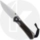Chris Reeve Knives - Small Sebenza 31 Knife - S31-1100 - Stonewash Drop Point - Bog Oak / Blasted Titanium