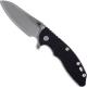 Hinderer Knives SKINNY XM-18 3.5 Inch Knife - Sheepsfoot - Stonewash - Tri Way Pivot - Black G-10