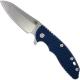 Hinderer Knives SKINNY XM-18 3.5 Inch Knife - Sheepsfoot - Stonewash - Tri Way Pivot - Blue / Black G-10