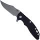 Hinderer Knives XM-18 3.5 Inch Knife - Bowie - Working Finish - Tri Way Pivot - Black G-10