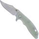 Hinderer Knives XM-18 3.5 Inch Knife - Bowie - Stonewash Finish - Tri Way Pivot - Translucent G-10