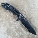 Rick Hinderer XM-18 Knife 3 Inch Battle Black Spanto Black G10 Frame Lock Flipper Folder