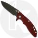 Hinderer Knives XM-18 3.5 Inch Knife - Slicer - Battle Black DLC - 20CV - Tri Way Pivot - Red G-10 / Battle Black DLC Ti