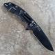 Rick Hinderer XM-18 Knife 3.5 Inch Battle Black Spear Point Green Black G10 Frame Lock Flipper Folder