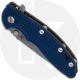 Hinderer Knives XM-18 3.5 Inch Knife - Spear Point - Working Finish - 20CV - Tri Way Pivot - Blue / Black G-10 / Battle Bronze T