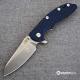 Hinderer Knives XM-18 3.5 Inch Knife - Gen 5 Sheepsfoot - Stonewash - Blue Black G-10 Handle