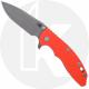Rick Hinderer Knives SKINNY XM-18 3.5 Inch Knife - Slicer - Working Finish - Magnacut - Orange G10 / Battle Bronze Ti