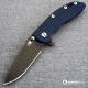 Hinderer Knives XM-18 3.5 Inch Knife - Gen 5 Spanto - Battle Black DLC - Blue / Black G-10 Handle