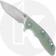 Rick Hinderer XM-18 3.5 Inch Knife - Stonewash S45VN Slicer - Translucent Green G10 / Battle Bronze Titanium
