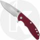 Rick Hinderer XM-18 3.5 Inch Knife - Stonewash S45VN Slicer - Red G10 / Battle Bronze Titanium