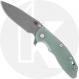Rick Hinderer Knives SKINNY XM-18 3.5 Inch Knife - Hollow Grind Slicer - Working Finish - MagnaCut - Translucent Green G10/Battl