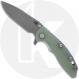 Rick Hinderer Knives SKINNY XM-18 3.5 Inch Knife - Hollow Grind Slicer - Working Finish - MagnaCut - Translucent Green G10/Battl