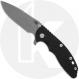 Rick Hinderer Knives SKINNY XM-18 3.5 Inch Knife - Hollow Grind Slicer - Working Finish - MagnaCut - Black G10/Battle Blue Titan