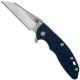 Hinderer Knives XM-18 3.5 Inch Knife - Gen 5 Wharncliffe - Stonewash - CPM 20CV - Blue / Black G-10 Handle