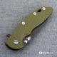 Hinderer Knives XM-18 3.5 Inch Knife - Gen 6 Wharncliffe - Stonewash Black DLC - CPM 20CV - OD Green G-10 Handle