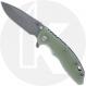 Rick Hinderer XM-18 3.25 Inch Knife - S45VN Spear Point - Working Finish - Translucent Green G10 / Battle Bronze Titanium