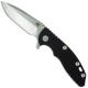 Hinderer Knives XM-18 3 Inch Knife - Spanto - Tri Way Pivot - Stonewash - Black G-10 Handle