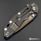 Hinderer Knives SKINNY XM-18 3.5 Inch Knife - Gen 6 Slicer - Stonewash Black DLC - Tri Way Pivot - Blue G-10 Handle
