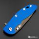 Hinderer Knives SKINNY XM-18 3.5 Inch Knife - Gen 6 Slicer - Stonewash Black DLC - Tri Way Pivot - Blue G-10 Handle