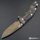Hinderer Knives SKINNY XM-18 3.5 Inch Knife - Gen 6 Slicer - Stonewash Black DLC - Tri Way Pivot - Blue G-10 Handle