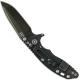 Hinderer Knives XM-18 3 Inch Knife - Spanto - Stonewash Black DLC - Tri Way Pivot - Translucent G-10 Handle