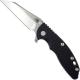 Hinderer Knives FATTY XM-18 3.5 Inch Knife - Gen 6 Wharncliffe - Stonewash - Tri Way Pivot - Black G-10 Handle