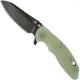 Hinderer Knives XM-18 3.5 Inch Knife - Gen 6 Sheepfoot - Stonewash Black DLC - Tri Way Pivot - Translucent G-10 Handle