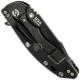 Hinderer Knives XM-18 3.5 Inch Knife - Gen 6 Harpoon Spanto - Stonewash Black DLC - Tri Way Pivot - Blue G-10