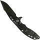 Hinderer Knives XM-18 3.5 Inch Knife - Gen 6 Harpoon Spanto - Stonewash Black DLC - Tri Way Pivot - Blue G-10