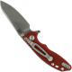 Hinderer Knives SKINNY XM-18 3 Inch Knife - Sheepsfoot - Stonewash - Tri Way Pivot - Red G-10