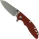 Hinderer Knives SKINNY XM-18 3.5 Inch Knife - Sheepsfoot - Stonewash - Tri Way Pivot - Red G-10