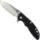 Hinderer Knives Gen 6 XM-18 3.5 Inch Knife - Slicer - Stonewash - Tri Way Pivot - Black G-10