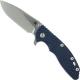 Hinderer Knives Gen 6 XM-18 3.5 Inch Knife - Slicer - Stonewash - Tri Way Pivot - Blue / Black G-10