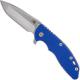 Hinderer Knives Gen 6 XM-18 3.5 Inch Knife - Spanto - Stonewash - Tri Way Pivot - Blue G-10