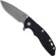 Hinderer Knives Gen 6 XM-18 3.5 Inch Knife - Spanto - Working Finish - Tri Way Pivot - Black G-10