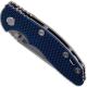 Rick Hinderer XM-18 3.0 Knife - Non Flipper Spear Point - Stonewash Finish - Tri Way Pivot - Blue / Black G10