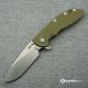Hinderer Knives XM-24 Skinny Slicer Knife - Stonewash Finish - OD Green G10 Handle
