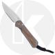 Chris Reeve Knives - Small Sebenza 31 Knife - S31-1212 - Stonewash Drop Point - Natural Canvas Micarta / Sandblast Titanium