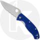 Spyderco Tenacious Lightweight Knife - C122PSBL - Part Serrated Satin S35VN Drop Point - Blue FRN - Liner Lock