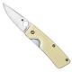 Spyderco C221GPWH Lil Nilakka Knife Flash Batch, RWL 34 Stainless Steel Blade, Polished White G10 Handle - Discontinued Item  S